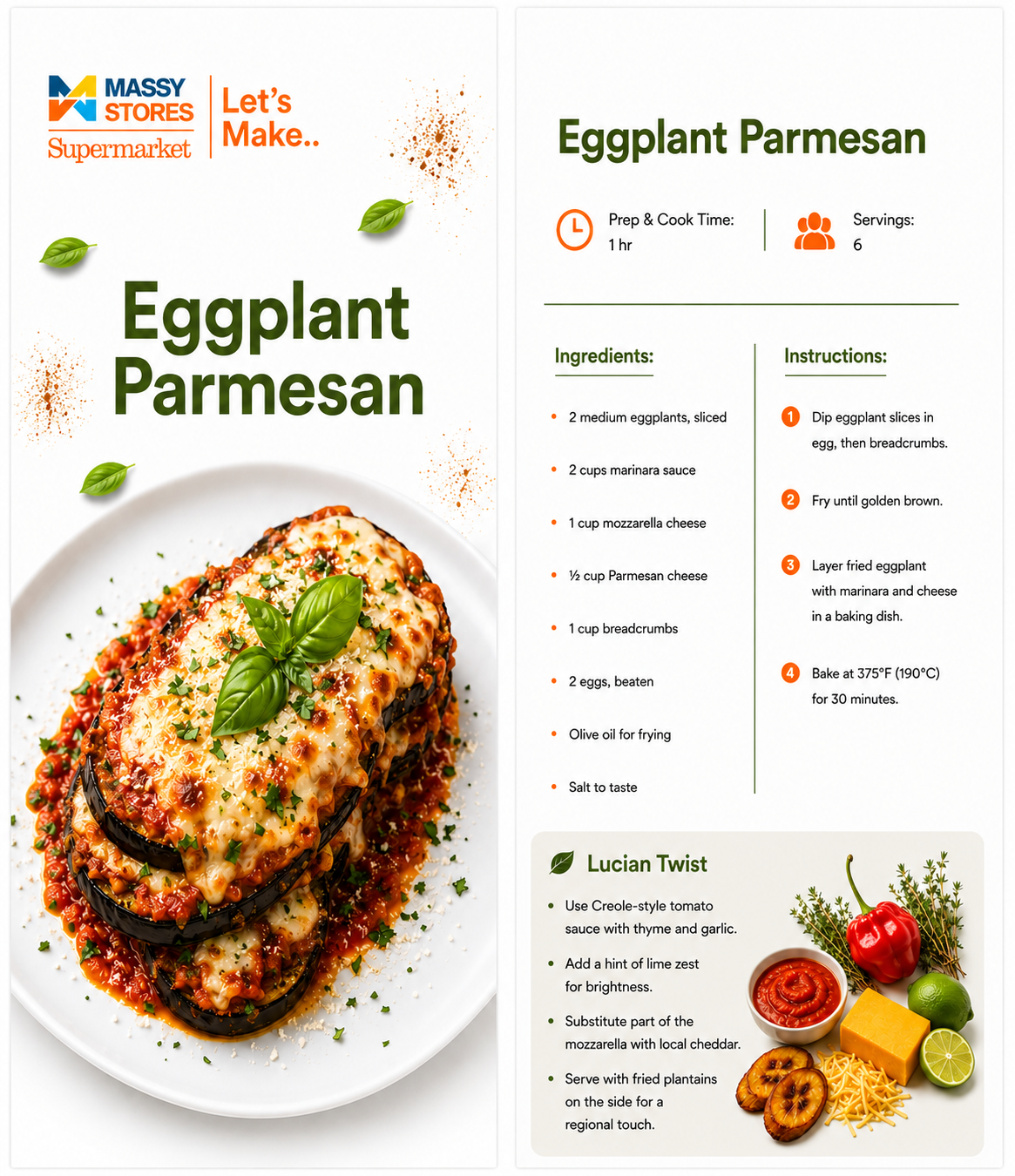 Eggplant Parmesan recipe ingredients and instructions
