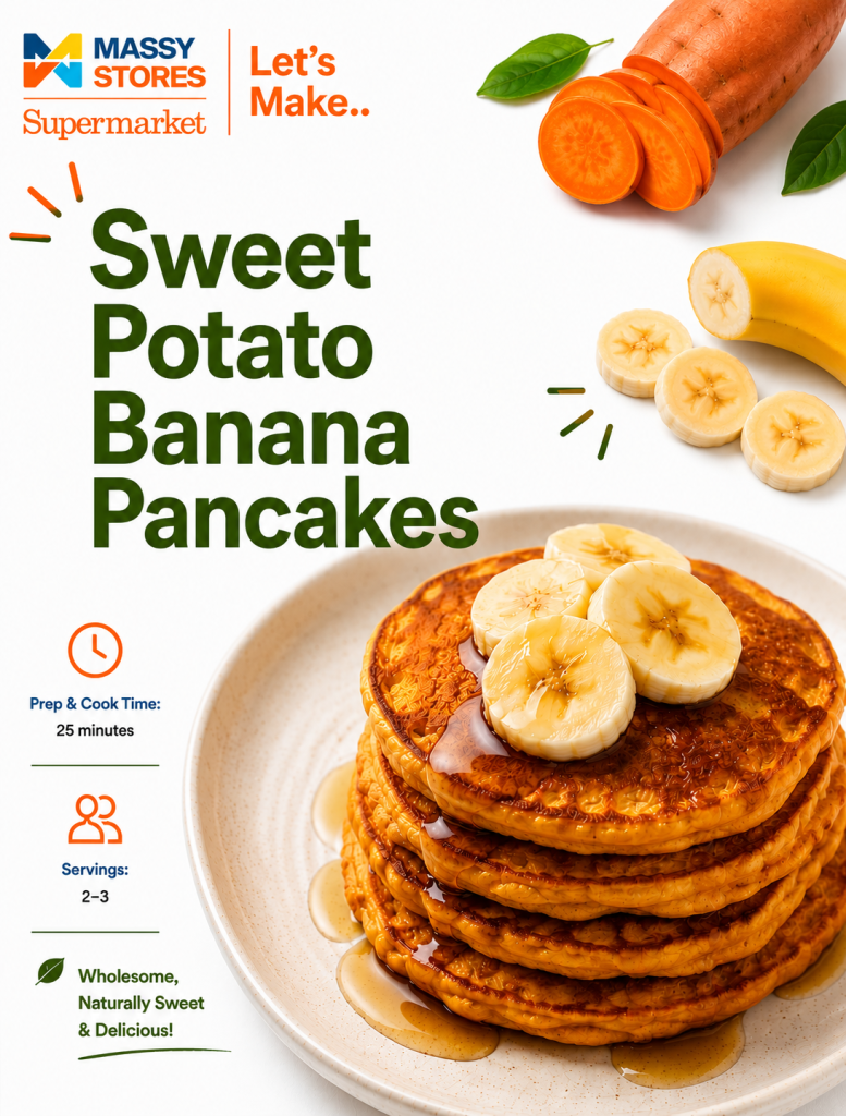 Sweet Potato Banana Pancakes